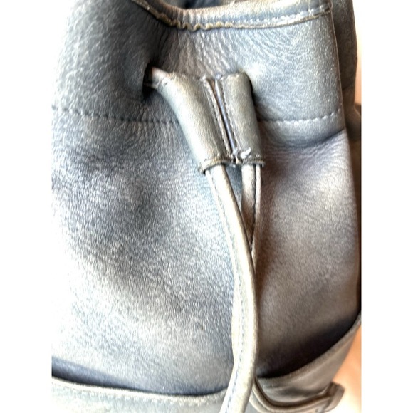 Vintage Coach Bag 1990s Thompson Drawstring Bucket Bag #4151 Baby Blue Worn - Picture 5 of 16